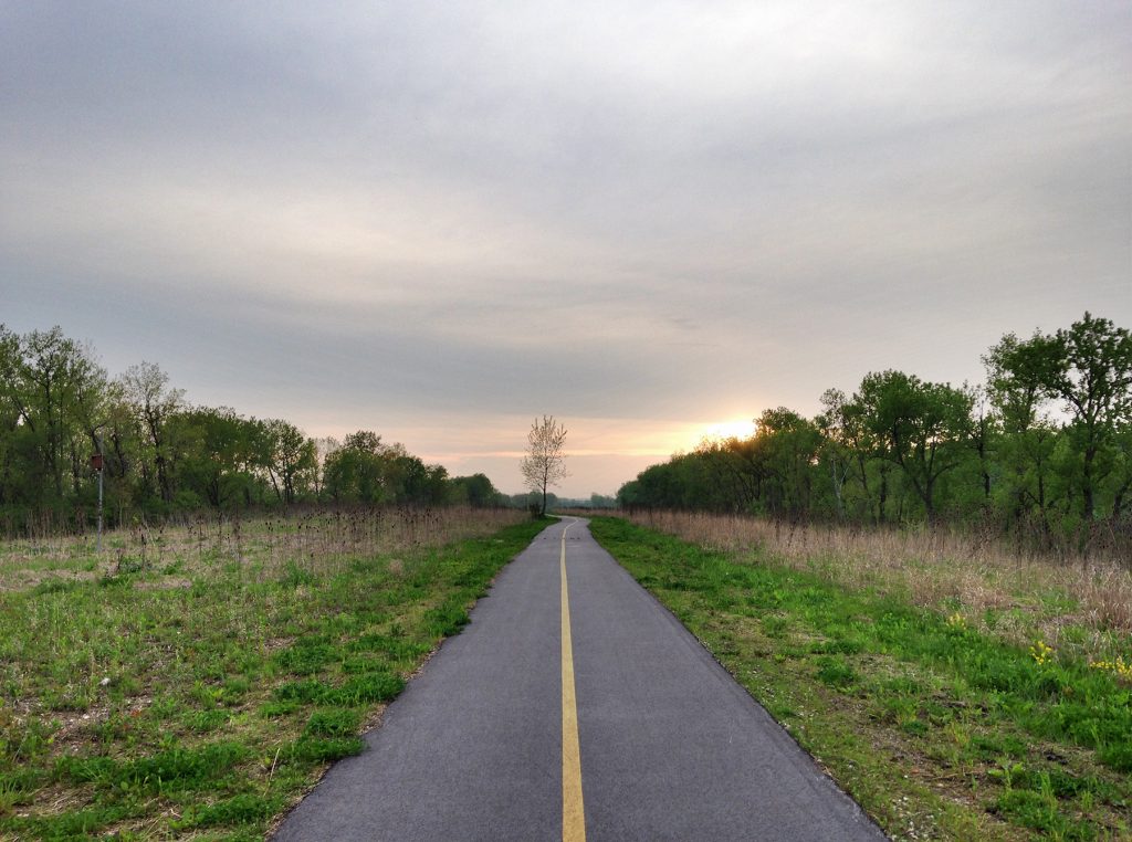 CalSag Trail - Headed back into the Lemont Sunset